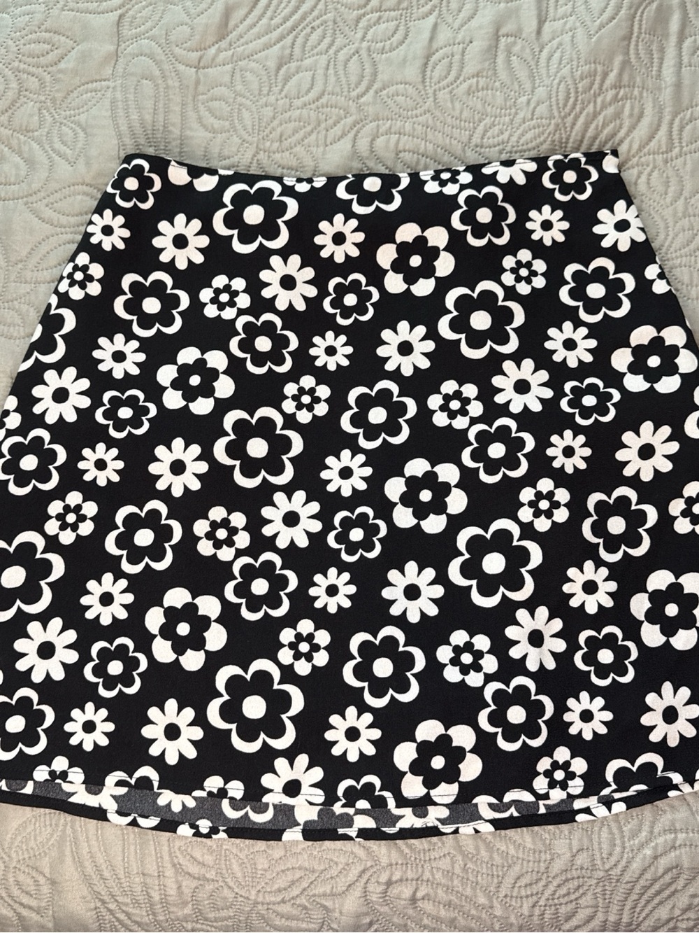 Hollister Black & White Floral Skater Skirt